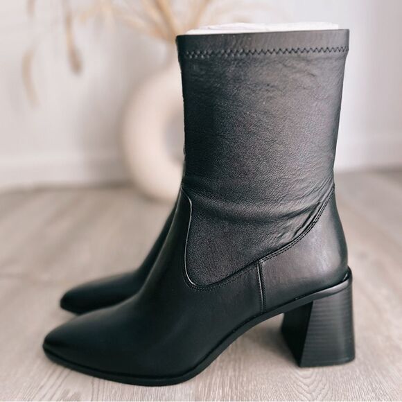 Zara Ankle Heeled Genuine Leather Boots New - Picture 2 of 12